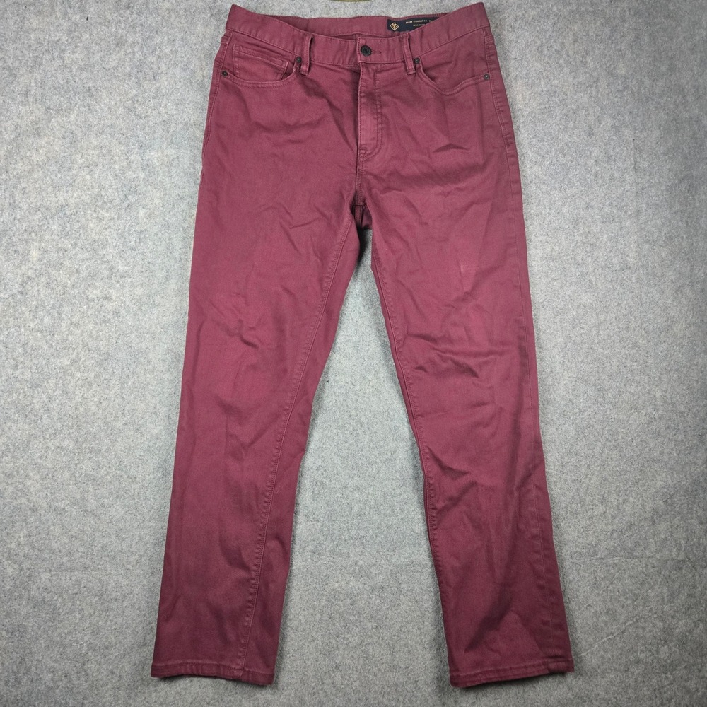 Roark Straight Fit Jeans Mens 34x32 Red Denim Pants Skater Y2K Chino HWY 128
